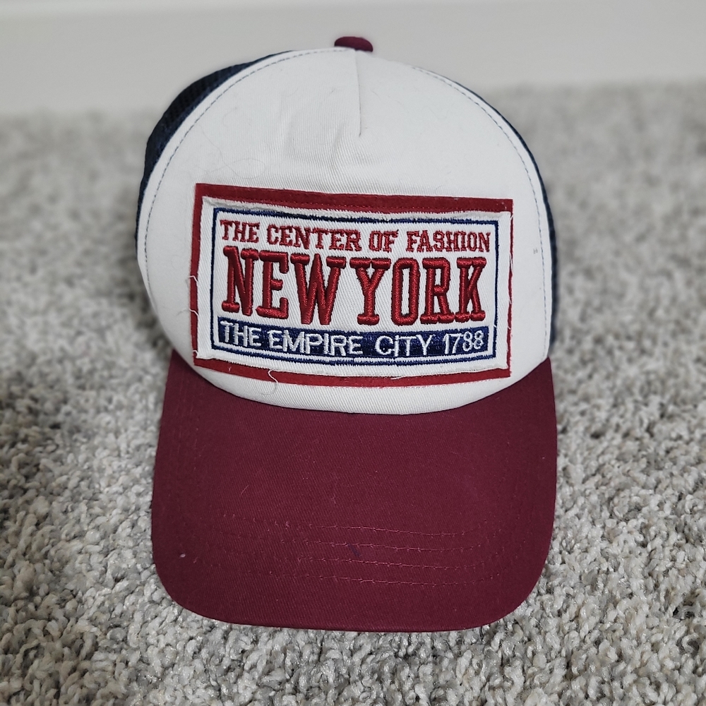slighty stained new York hat